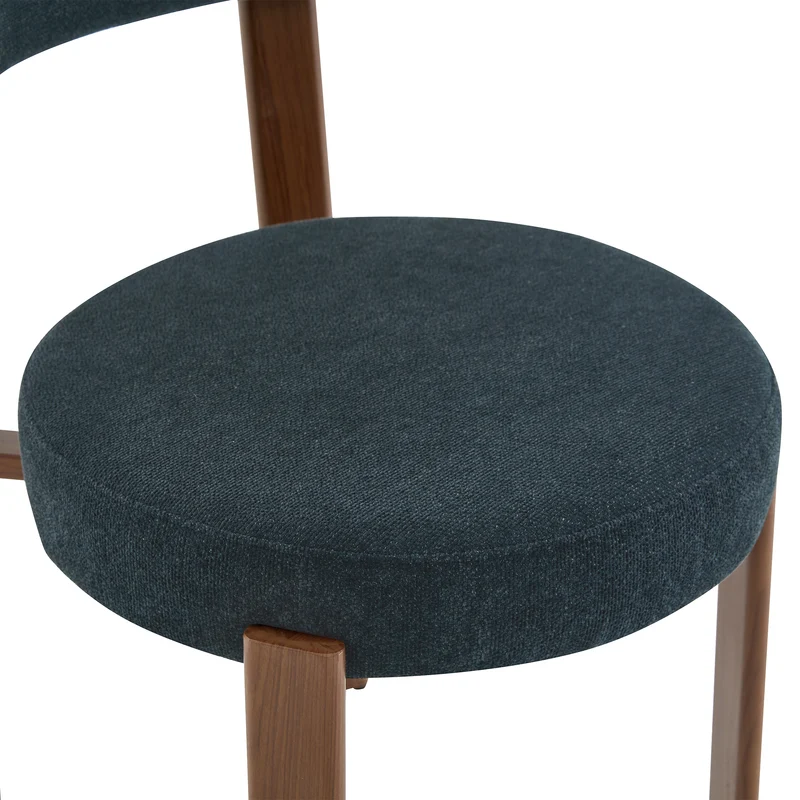 Lot de 2 chaises de salle à manger tissu noir dossier incurvé CLASSICBENCHSET