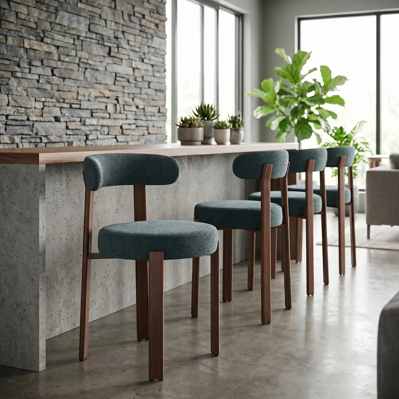 Lot de 2 chaises de salle à manger tissu noir dossier incurvé CLASSICBENCHSET