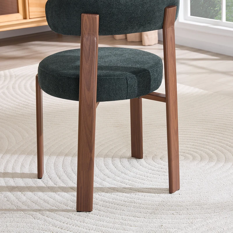 Lot de 2 chaises de salle à manger tissu noir dossier incurvé CLASSICBENCHSET