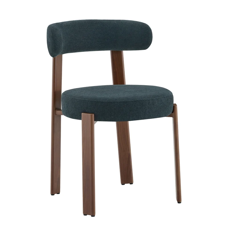 Lot de 2 chaises de salle à manger tissu noir dossier incurvé CLASSICBENCHSET