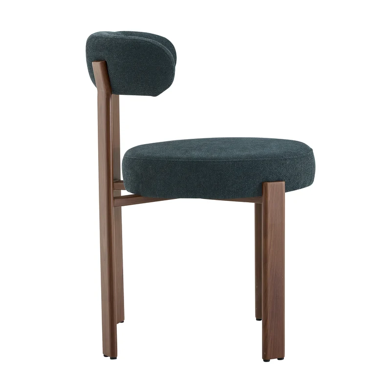 Lot de 2 chaises de salle à manger tissu noir dossier incurvé CLASSICBENCHSET