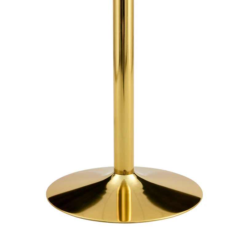 Table de bar ronde en verre trempé base doré, mange debout, 89x89x92cm ALUMINUMOTTOMAN