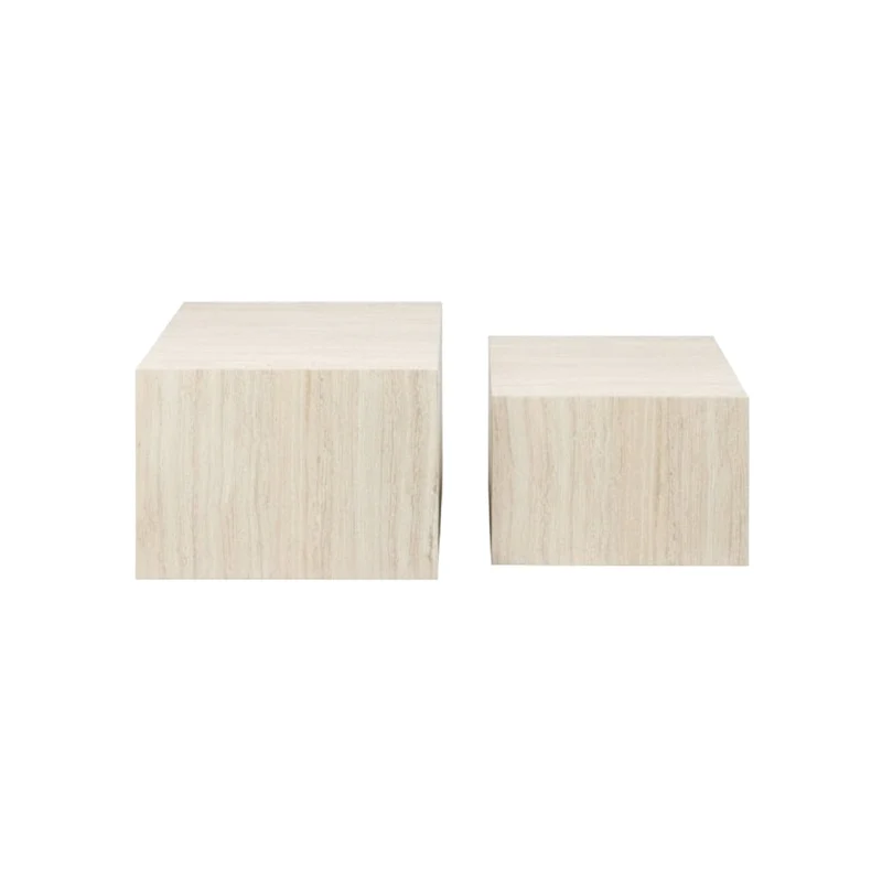 Lot de tables basses travertin