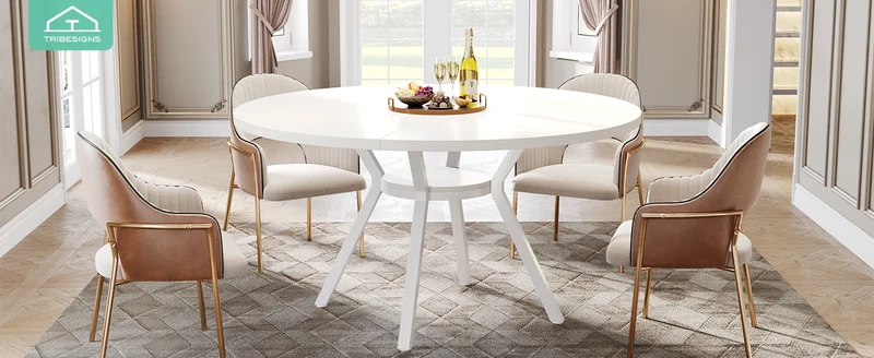 Table de salle à manger Yolande — métal, style industriel, ronde