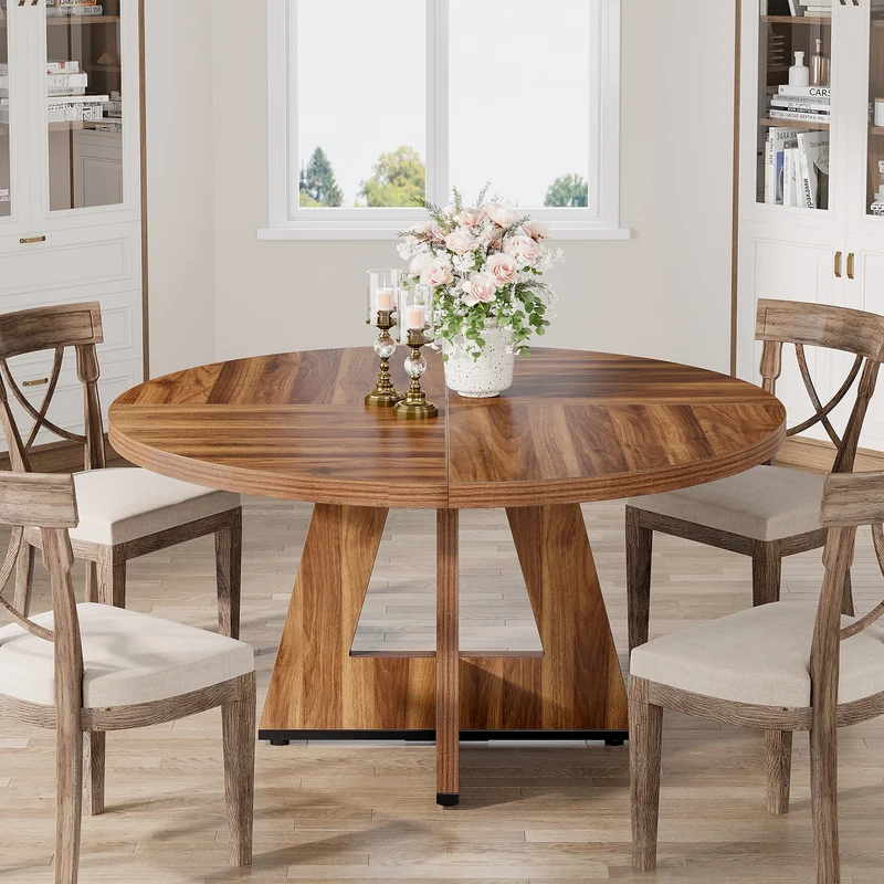 Table de salle à manger Stéphane — métal, ronde