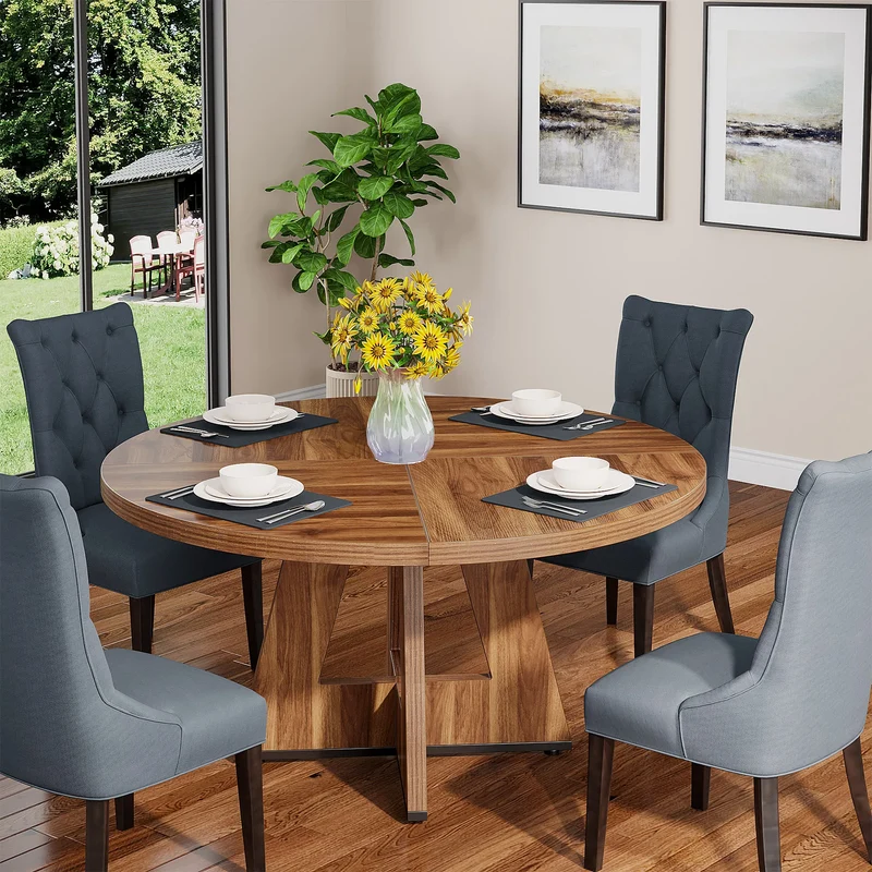 Table de salle à manger Stéphane — métal, ronde