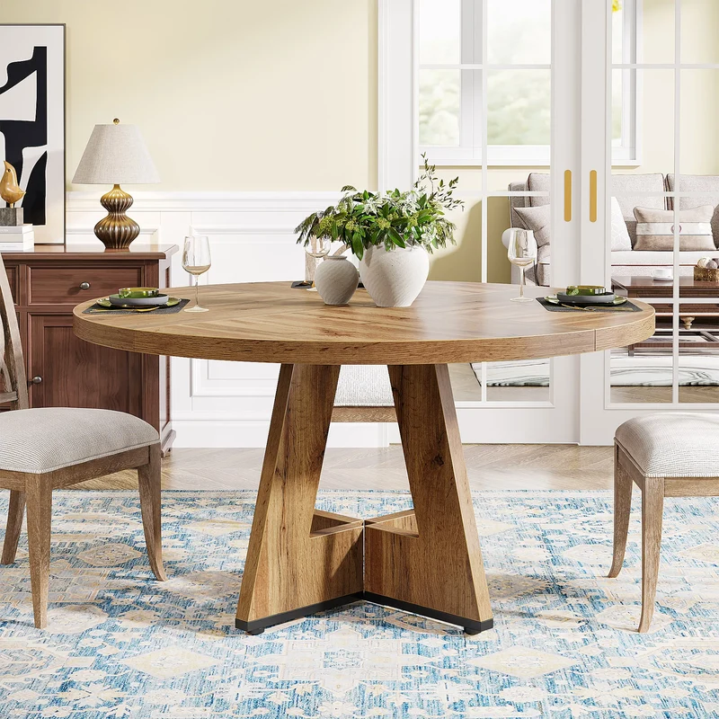 Table de salle à manger Stéphane — métal, ronde