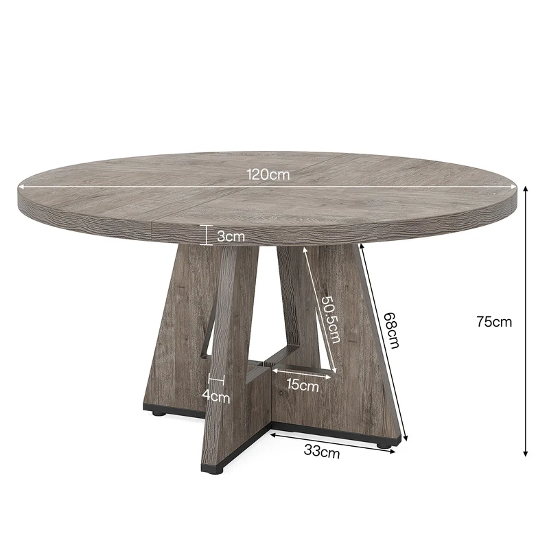 Table de salle à manger Stéphane — métal, ronde