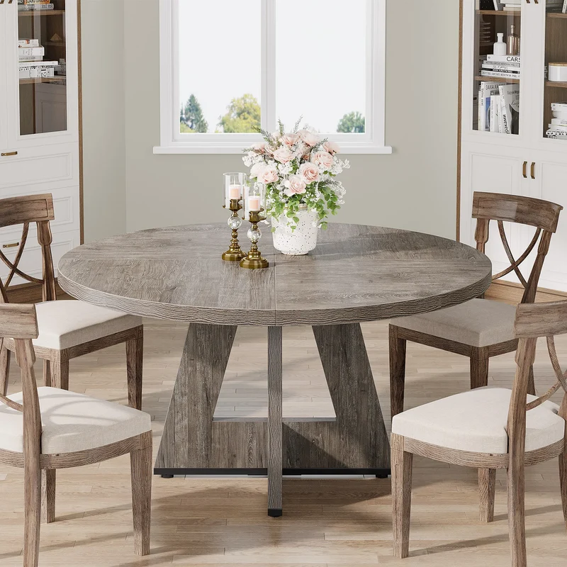 Table de salle à manger Stéphane — métal, ronde