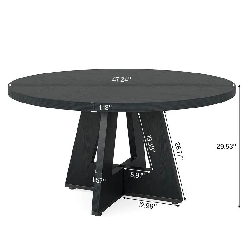 Table de salle à manger Stéphane — métal, ronde