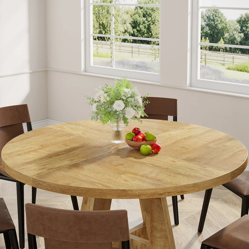 Table de salle à manger Stéphane — métal, ronde