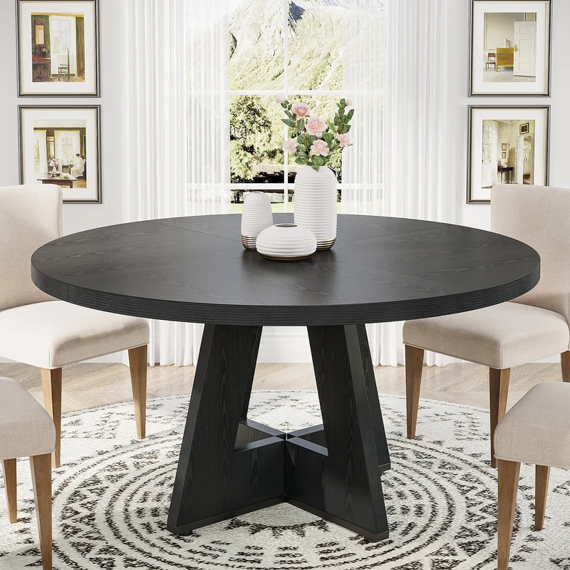 Table de salle à manger Stéphane — métal, ronde