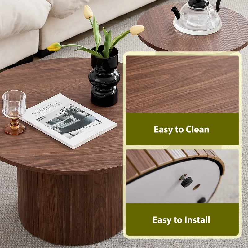 Table basse Prosper — bois, ronde