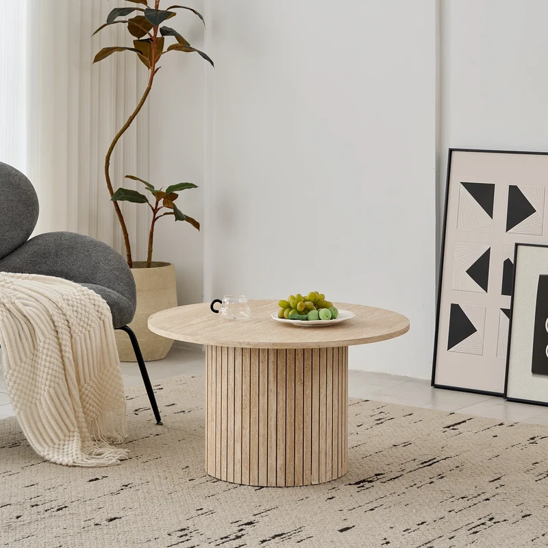 Table basse Prosper — bois, ronde