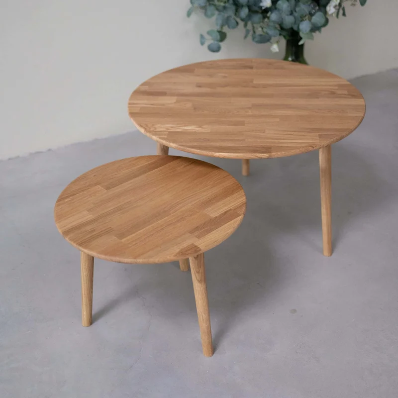 Tables basses empilables en chêne massif MALMO | NordicStory