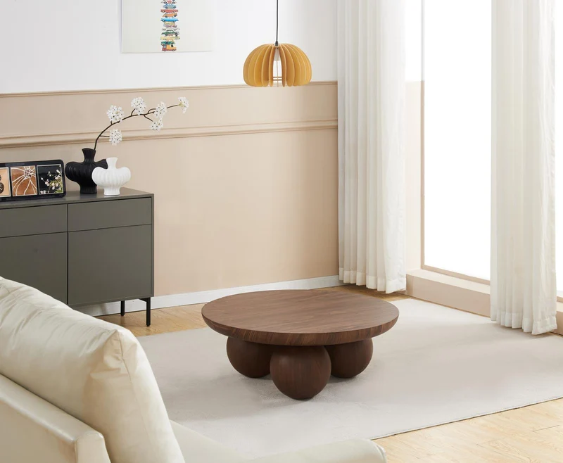 Table basse Boule Effet noyer