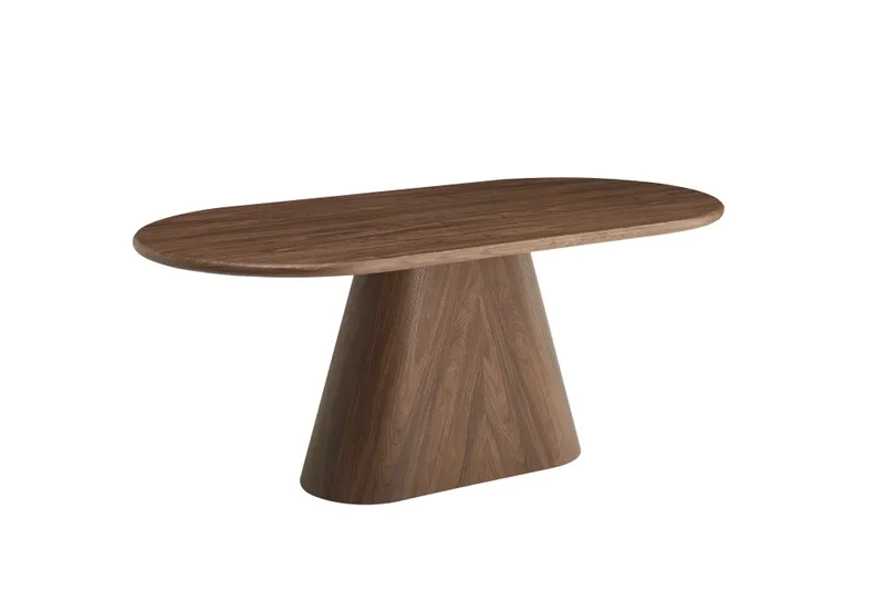 Table à manger - Effet Travertin et Noyer - Ourlet