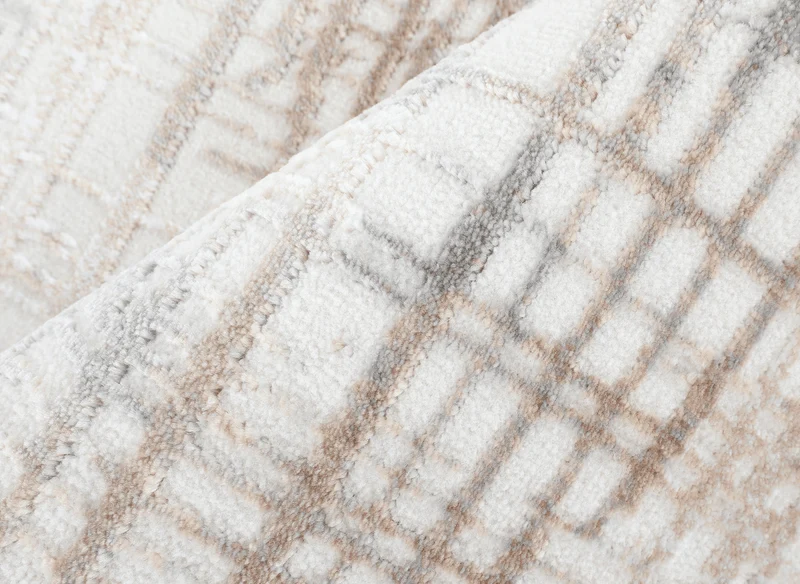 Tapis beige à motifs striés gris 160 x 230 cm PEKIN