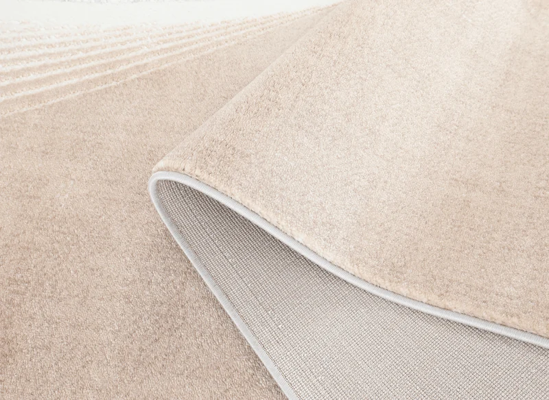 Tapis beige et gris à motifs blancs 160 x 230 cm PORTO