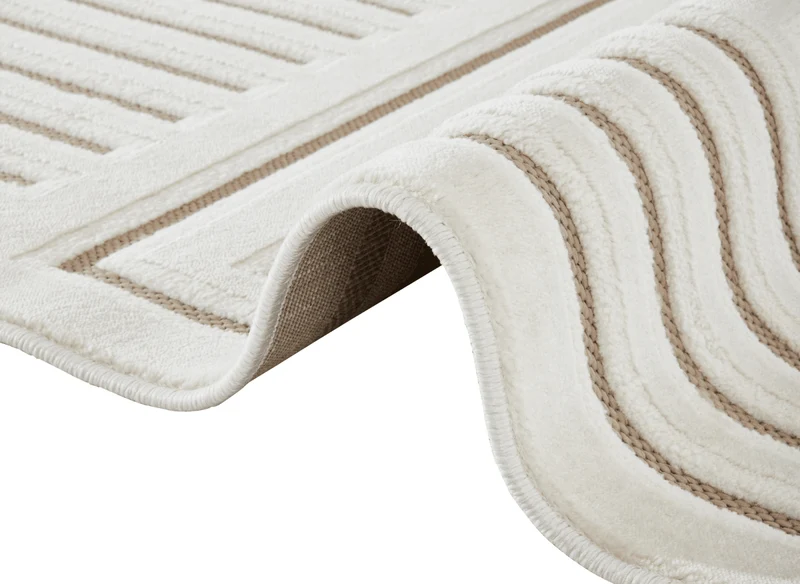 Tapis blanc écru à motifs chevrons 160 x 230 cm AMELIO