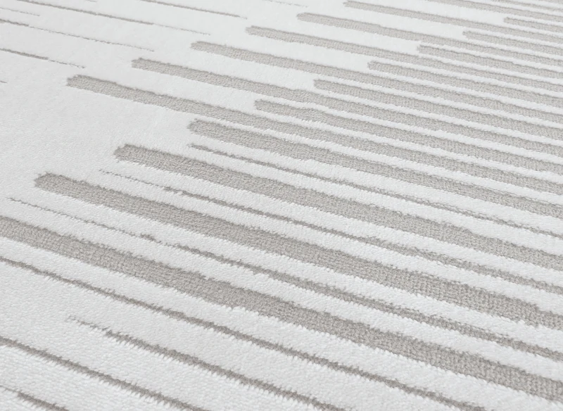 Tapis gris à lignes asymétriques 200 x 290 cm VENISE