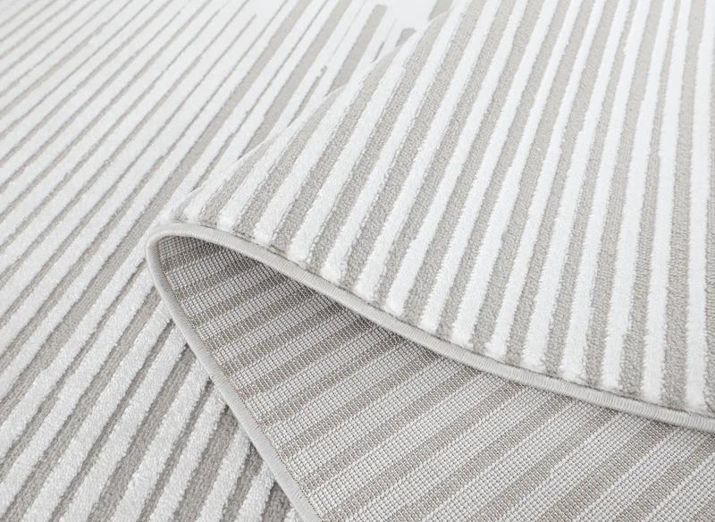 Tapis gris à lignes asymétriques 160 x 230 cm VENISE