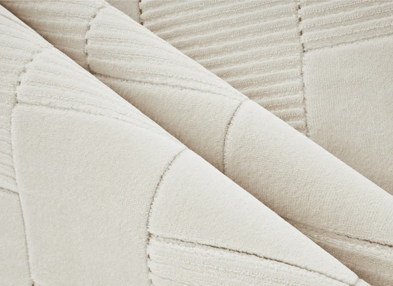 Tapis blanc écru à carreaux texturés 200 x 290 cm KARLINE