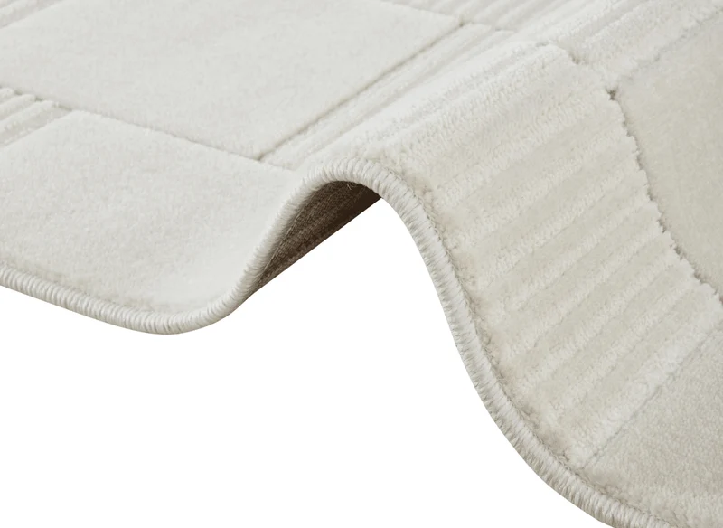 Tapis blanc écru à carreaux texturés 160 x 230 cm KARLINE