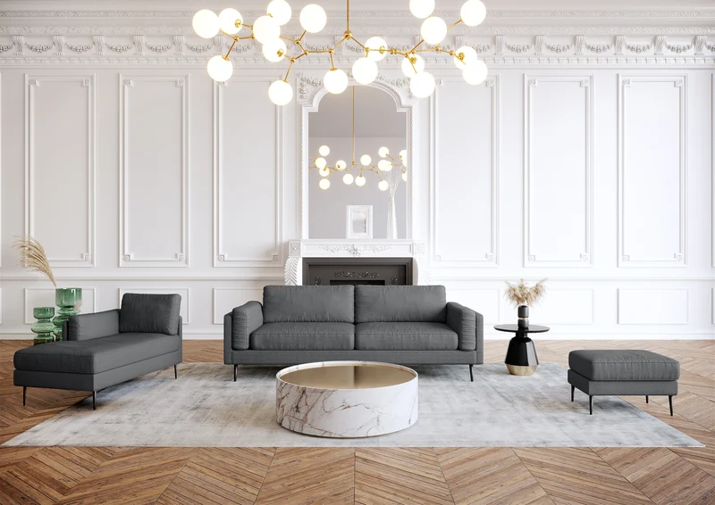 Pouf MIKAEL Tissu tramé