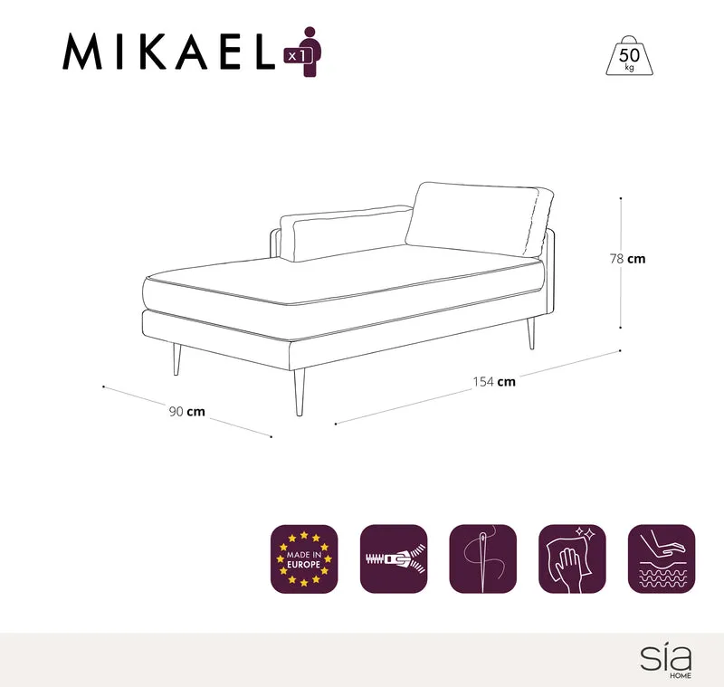 Méridienne gauche MIKAEL Tissu tramé
