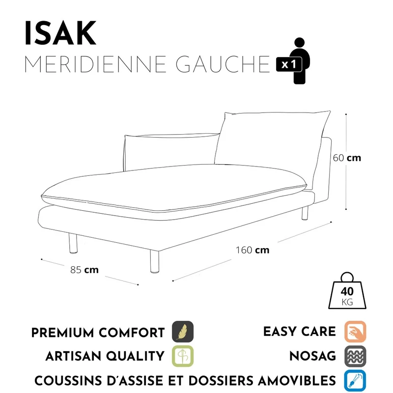 Méridienne gauche ISAK Velours