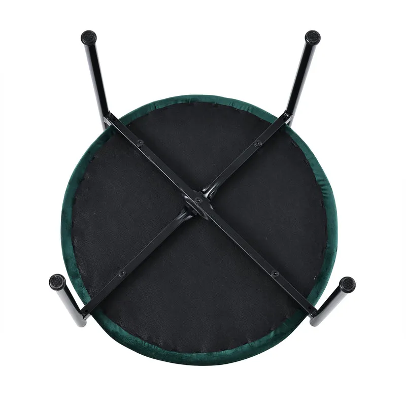 Lot de 4 chaises de salle à manger rétro vintage dossier en rotin assise velours sapin vert YUHRAR GREEN