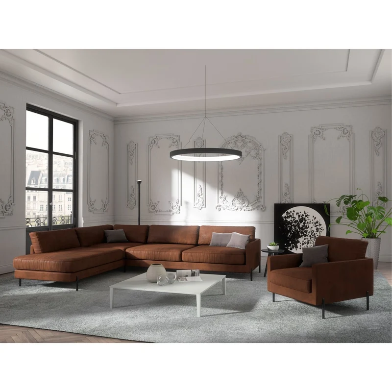 Canapé grand angle gauche JUSTIN Vintage vieilli