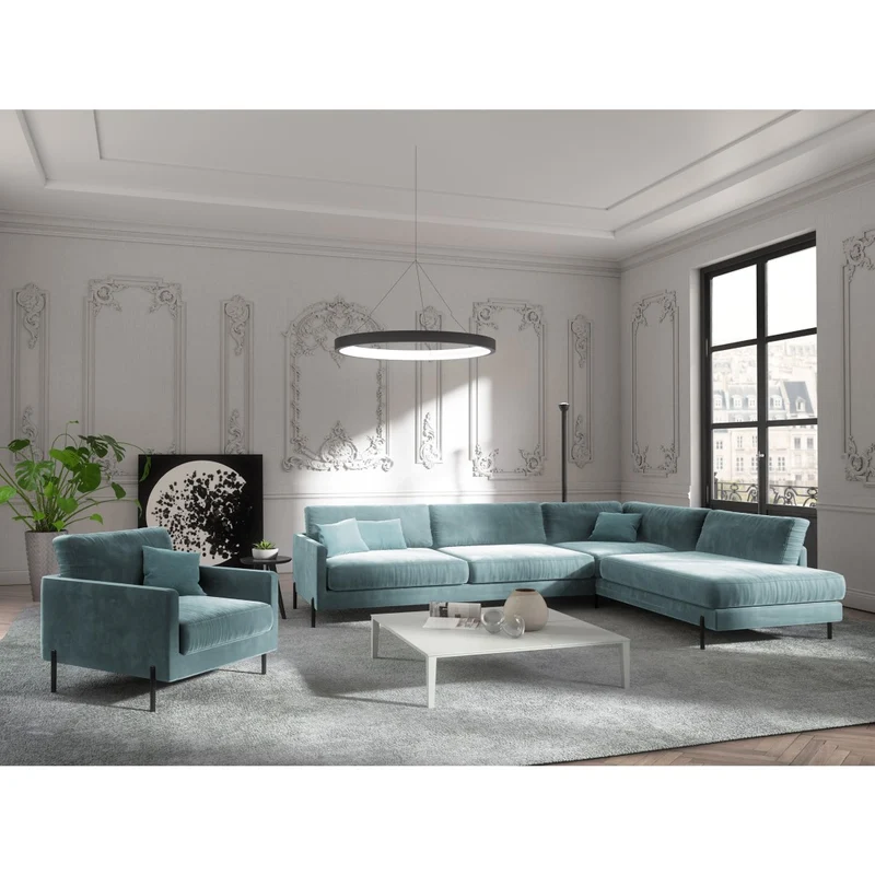 Canapé grand angle droit JUSTIN Velours