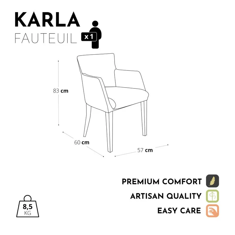 Fauteuil KARLA Tissu bouclette