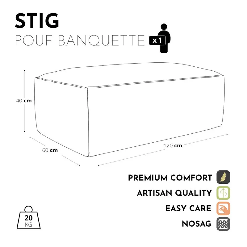 Pouf banquette STIG Velours