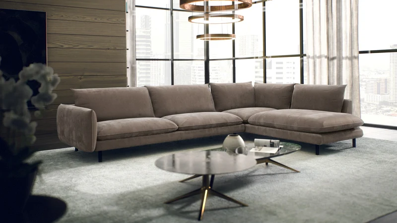 Canapé grand angle droit ISAK Velours