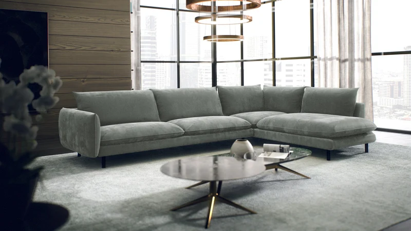 Canapé grand angle droit ISAK Velours