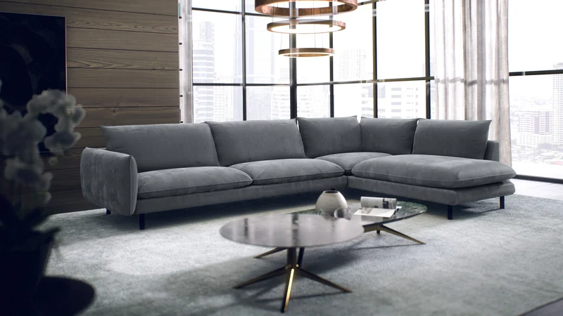 Canapé grand angle droit ISAK Velours