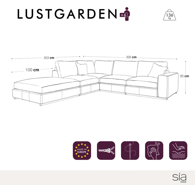 Canapé grand angle gauche LUSTGARDEN Lin et coton