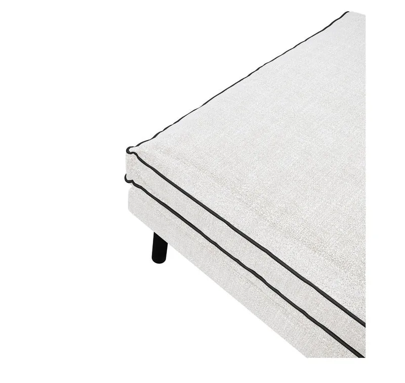 Pouf ESTER Tissu tramé et passepoil velours