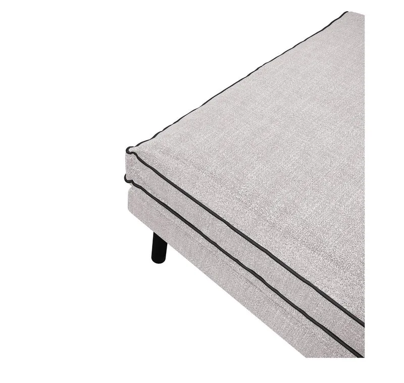 Pouf ESTER Tissu tramé et passepoil velours