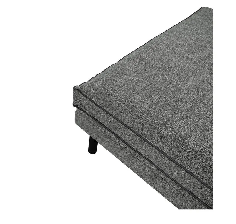 Pouf ESTER Tissu tramé et passepoil velours