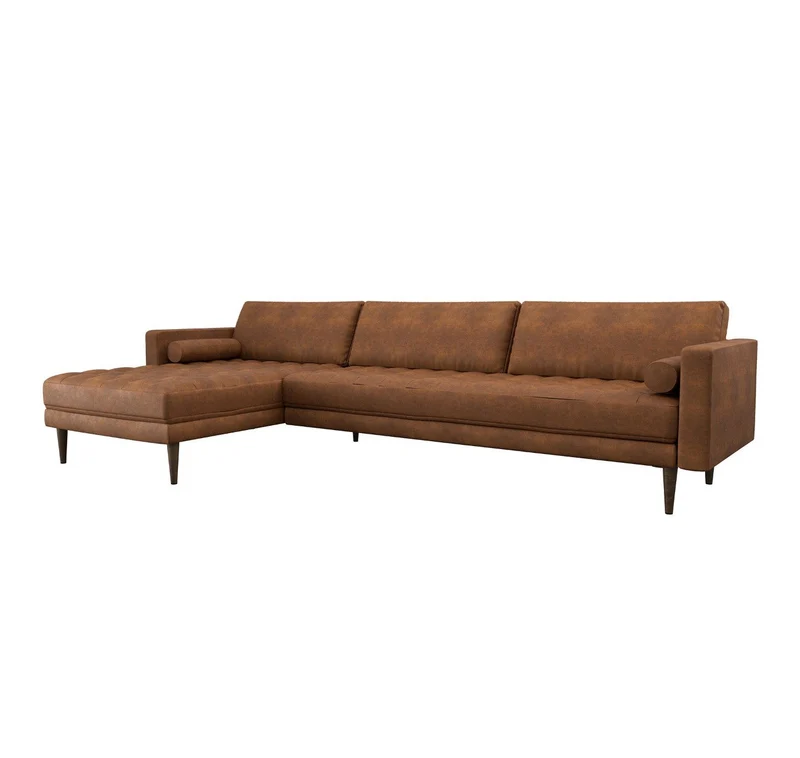 Canapé grand angle gauche JAKOB Tissu vintage vieilli