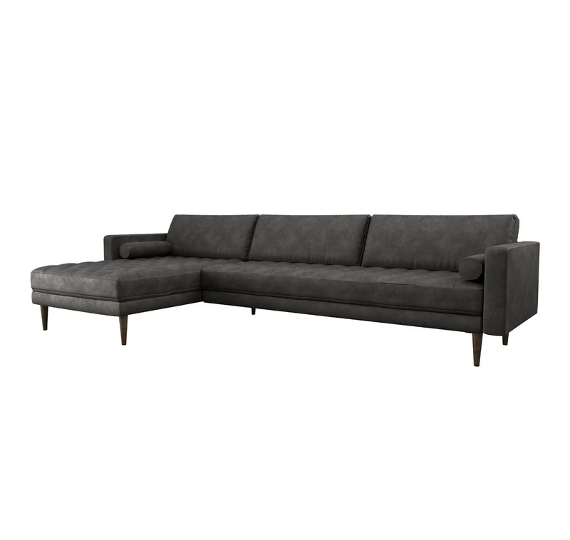 Canapé grand angle gauche JAKOB Tissu vintage vieilli