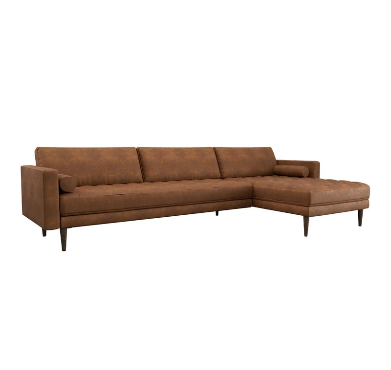 Canapé grand angle droit JAKOB Tissu vintage vieilli