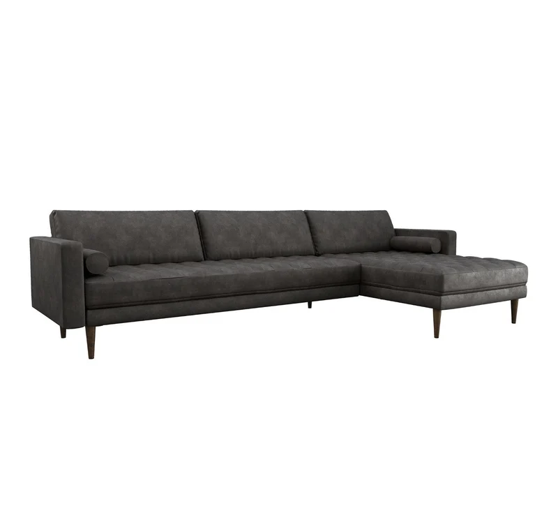 Canapé grand angle droit JAKOB Tissu vintage vieilli