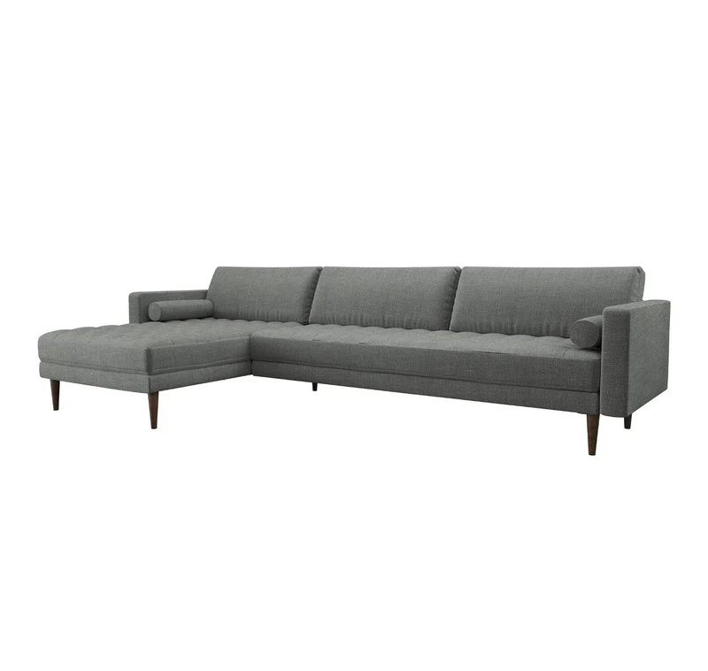 Canapé grand angle gauche JAKOB Tissu tramé