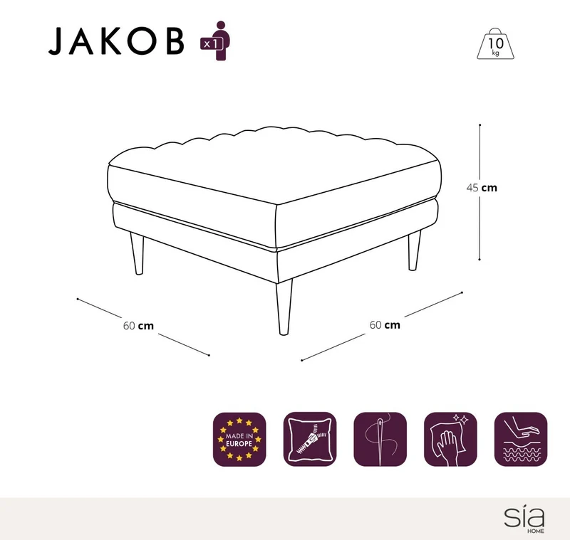 Pouf JAKOB Tissu tramé