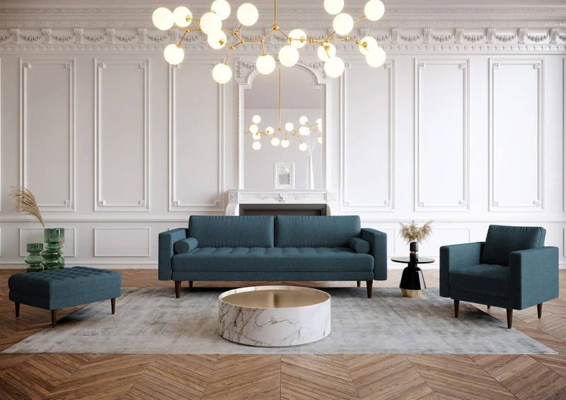 Pouf JAKOB Tissu tramé